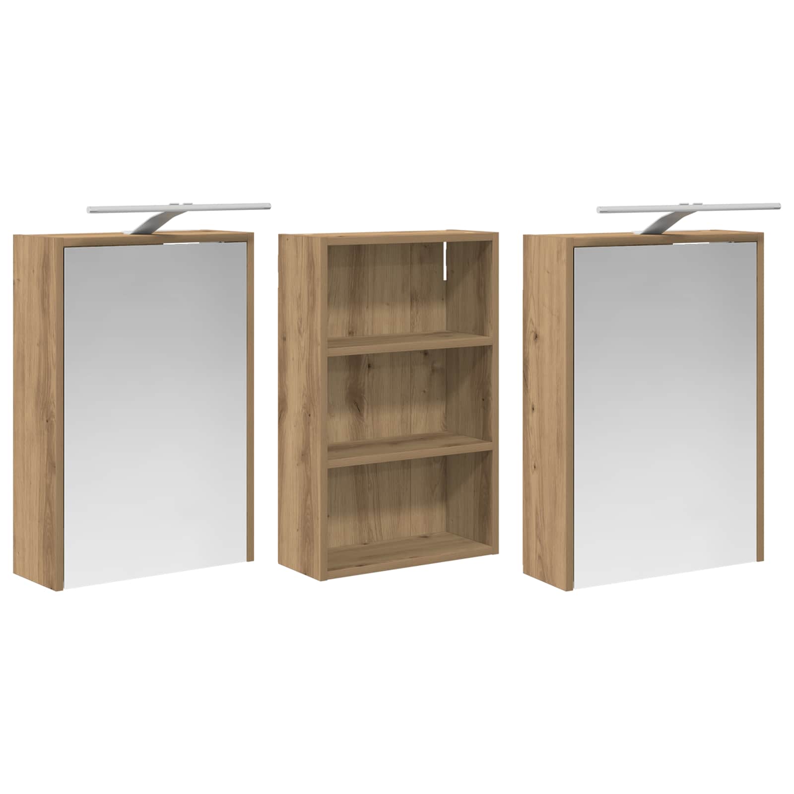 Set di Armadi da Bagno con lo scaffale 3 pcs 126 x 16 x 62.5 cm | homemem39