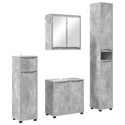 Set di mobili per il bagno con cassetto 4 pcs Grigio cemento