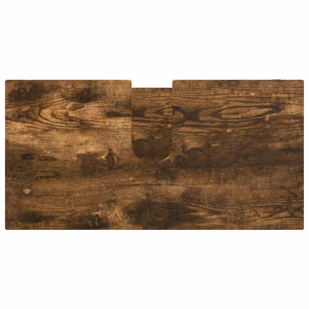 Set di mobili per il bagno 4 pcs Rovere fumé Legno multistrato