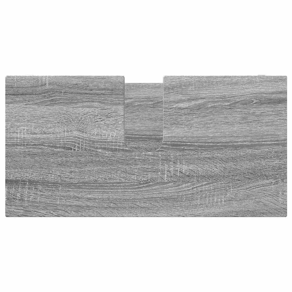 Set di mobili per il bagno con cassetto 3 pcs Grigio Sonoma