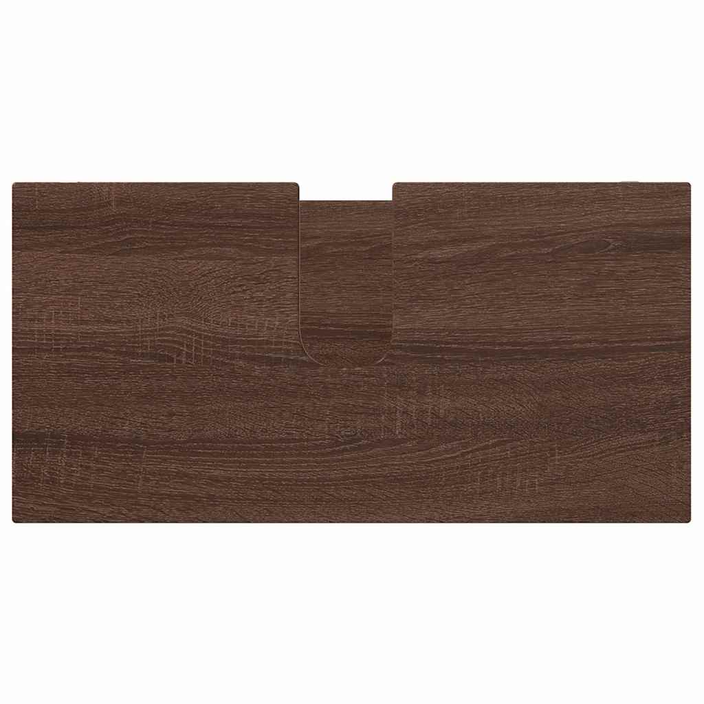 Set di mobili per il bagno con cassetto 3 pcs Rovere Marrone