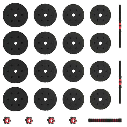 Set di Manubri 2-in-1 Nero e Rosso 121 x 19,5 x 19,5 cm