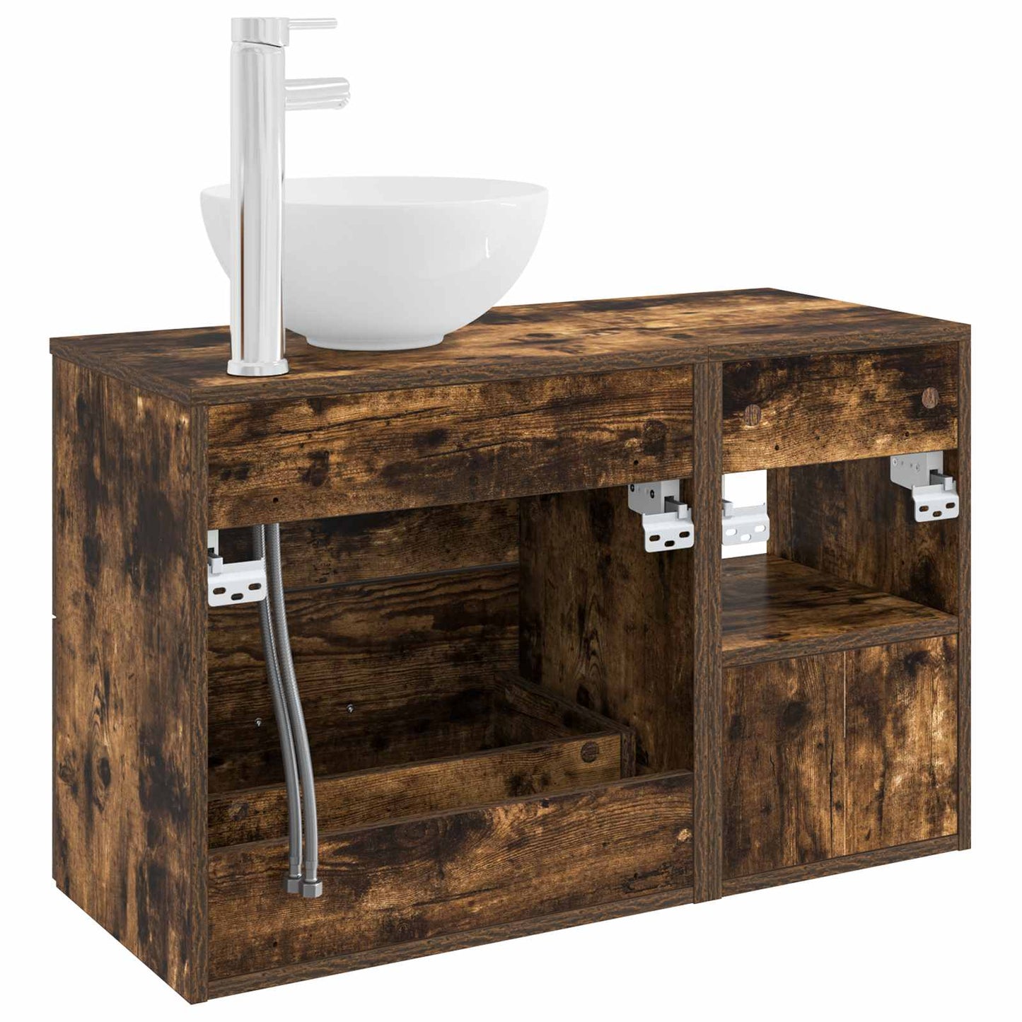 Set di mobili per il bagno 2 pcs Rovere Fumo | homemem39