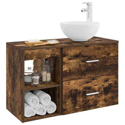 Set di mobili per il bagno 2 pcs Rovere Fumo | homemem39