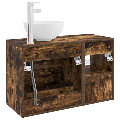 Set di mobili per il bagno 2 pcs Rovere Fumo | homemem39
