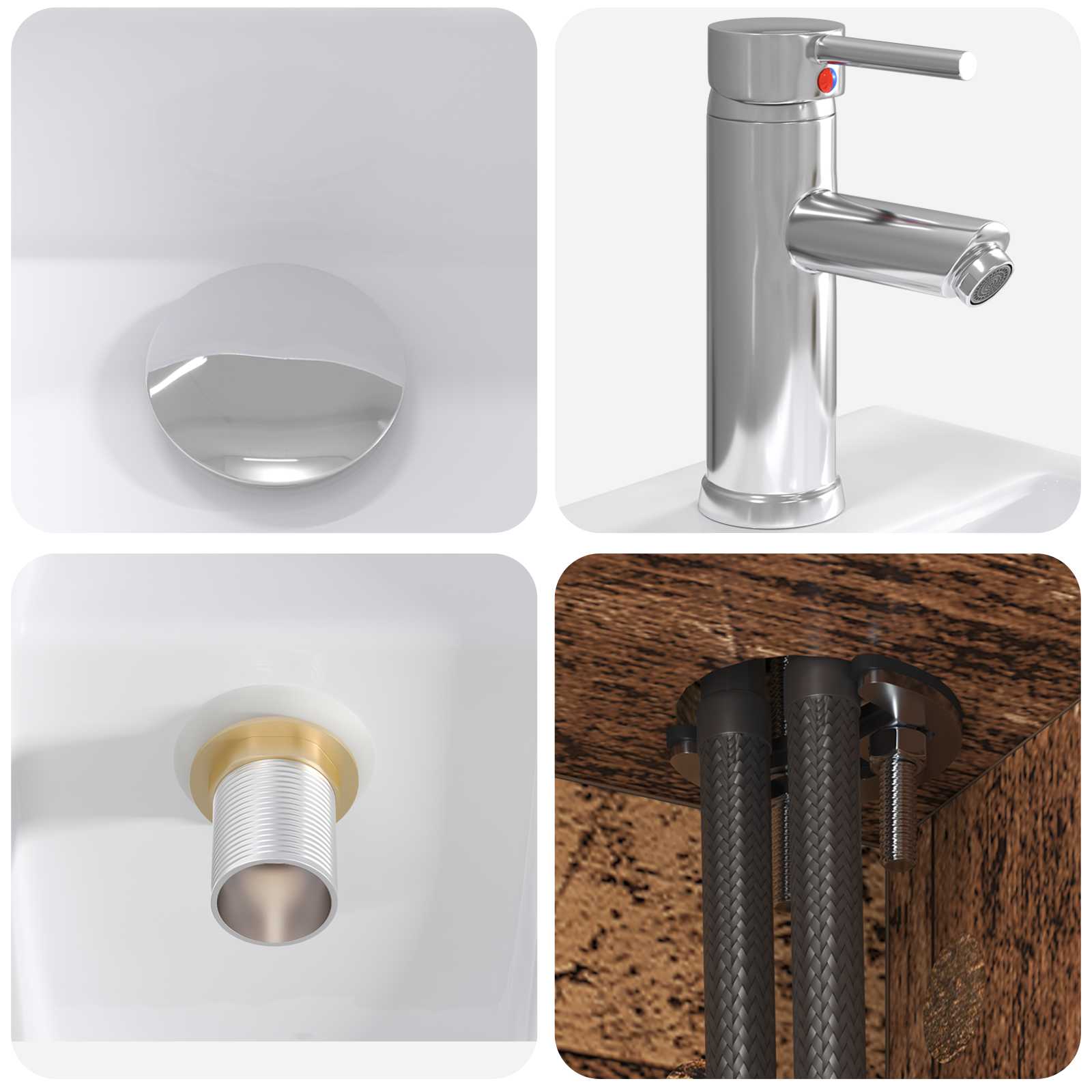 Set di mobili per il bagno 2 pcs Legno antico | homemem39
