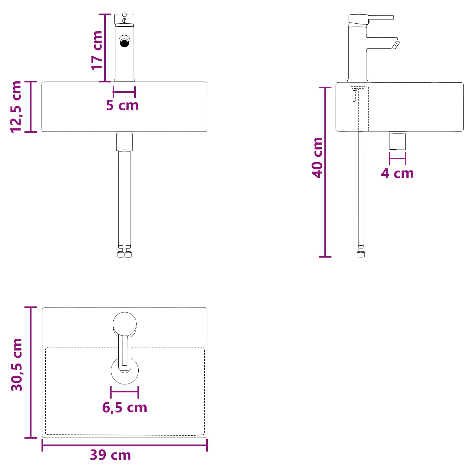 Set di mobili per il bagno 2 pcs Legno antico | homemem39