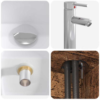 Set di mobili per il bagno 2 pcs Legno antico | homemem39