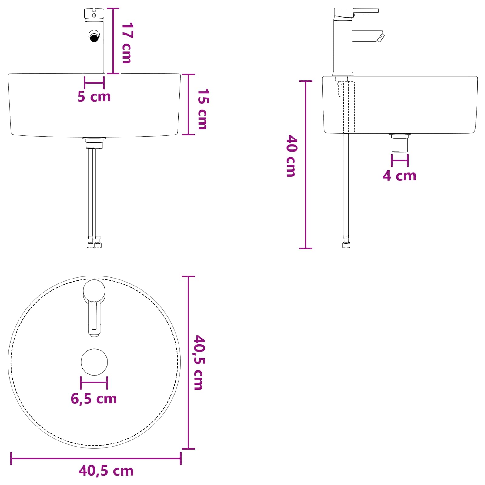 Set di mobili per il bagno 2 pcs Legno antico | homemem39