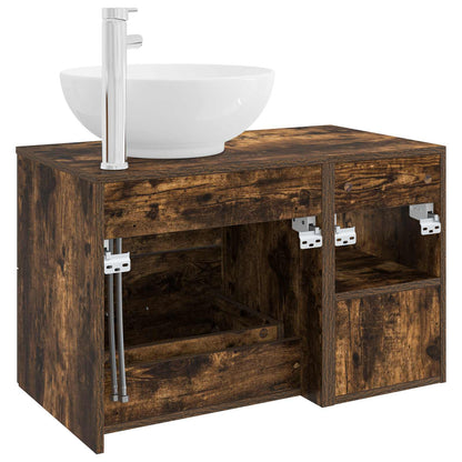 Set di mobili per il bagno 2 pcs Rovere Fumo | homemem39