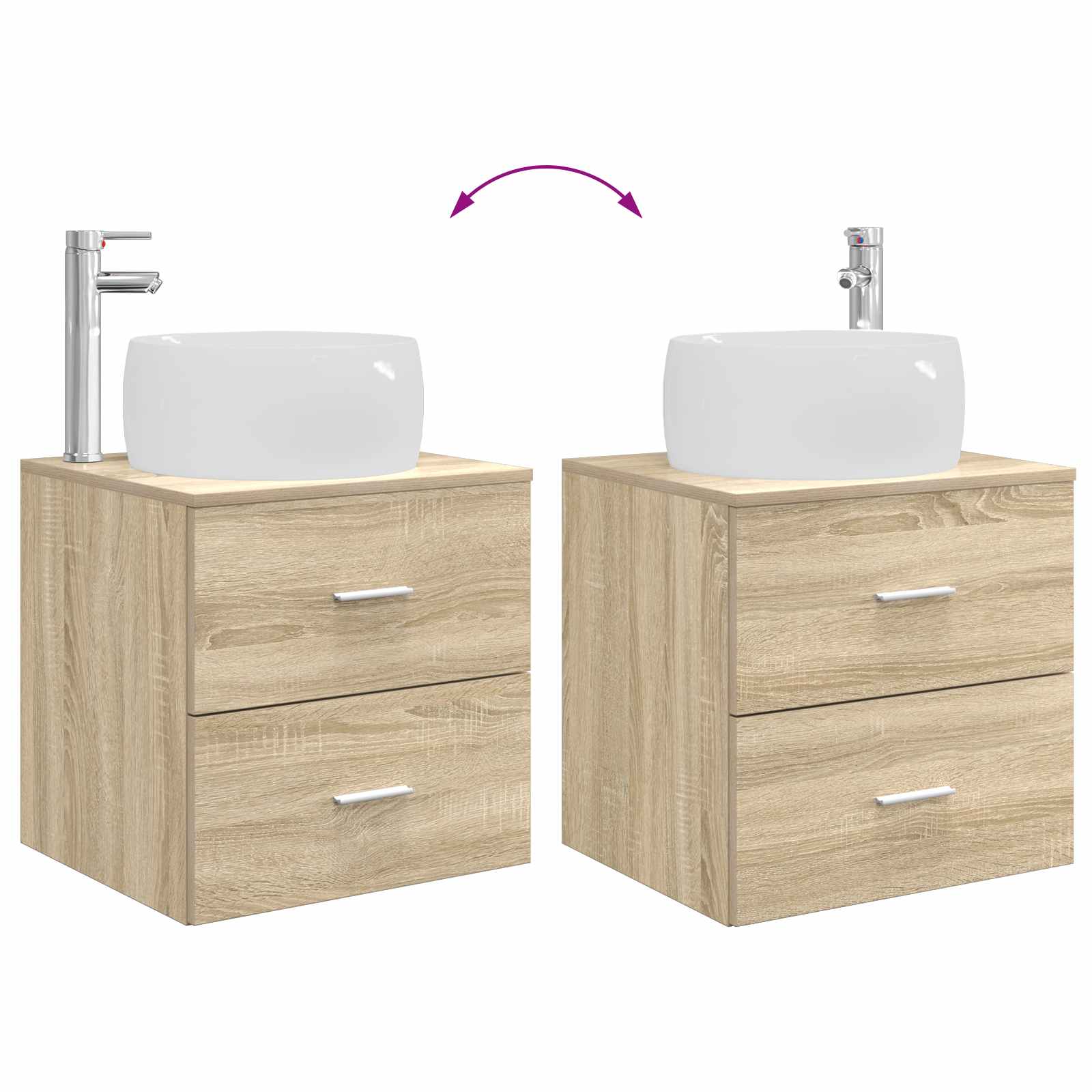 Set di mobili per il bagno 2 pcs Rovere Sonoma | homemem39