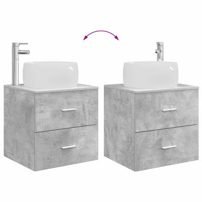 Set di mobili per il bagno 2 pcs Grigio Cemento | homemem39