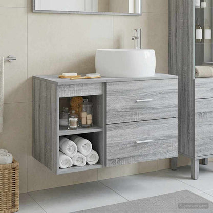 Set di mobili per il bagno 2 pcs Sonoma grigio | homemem39