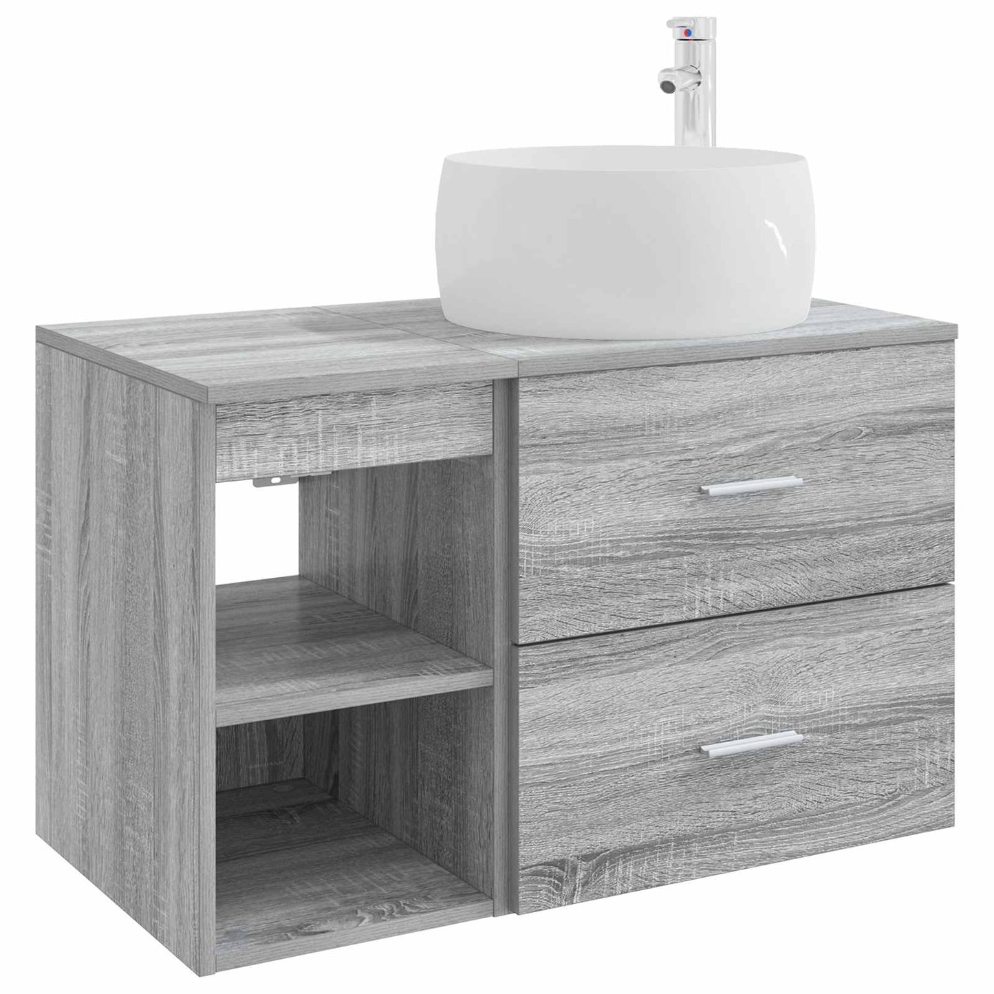 Set di mobili per il bagno 2 pcs Sonoma grigio | homemem39