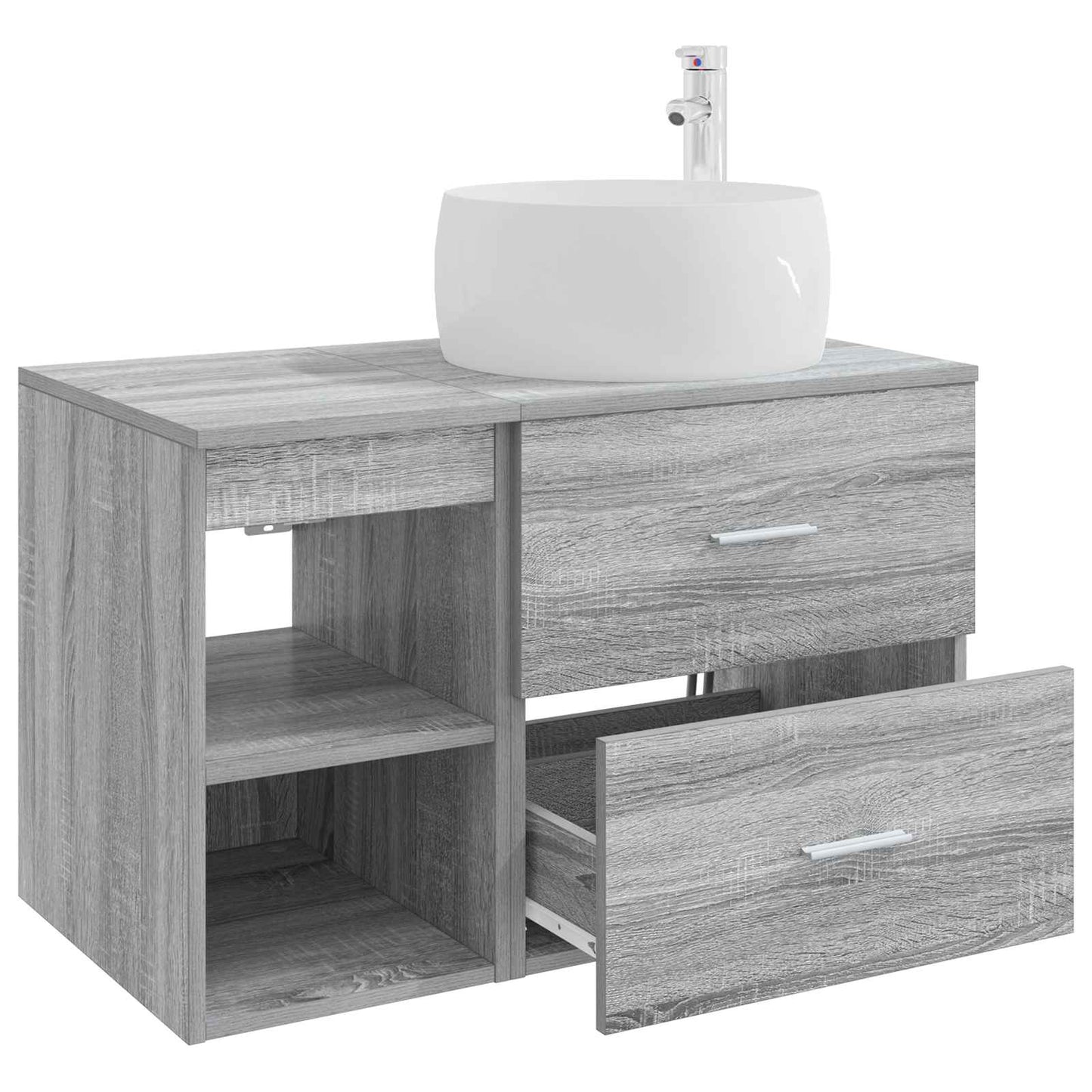 Set di mobili per il bagno 2 pcs Sonoma grigio | homemem39