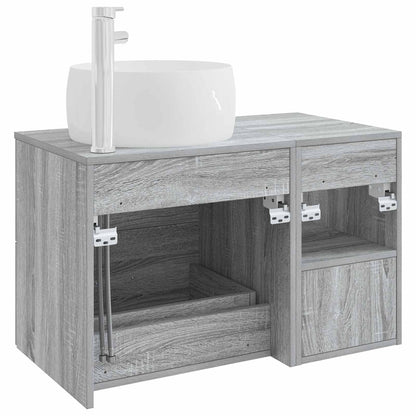 Set di mobili per il bagno 2 pcs Sonoma grigio | homemem39