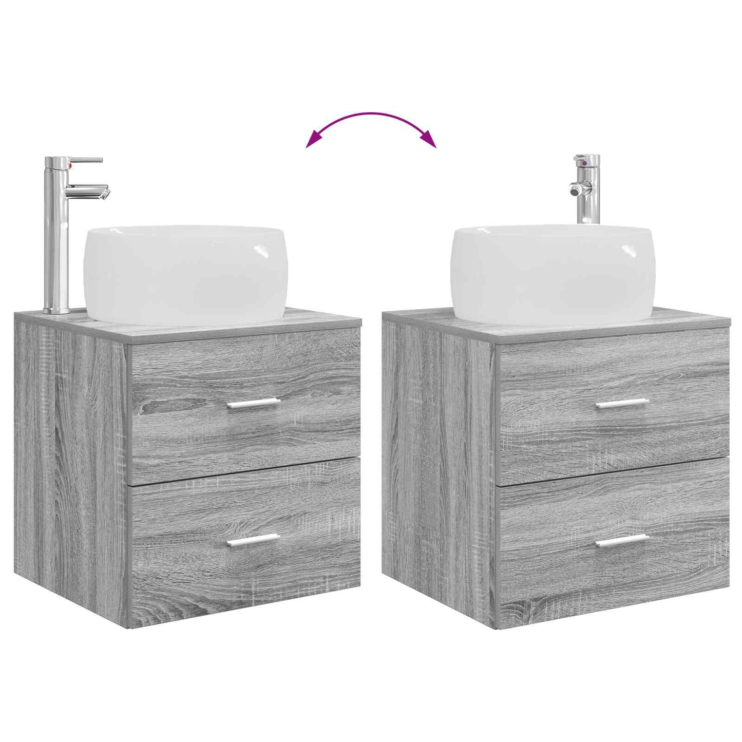 Set di mobili per il bagno 2 pcs Sonoma grigio | homemem39