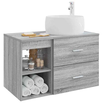Set di mobili per il bagno 2 pcs Sonoma grigio | homemem39