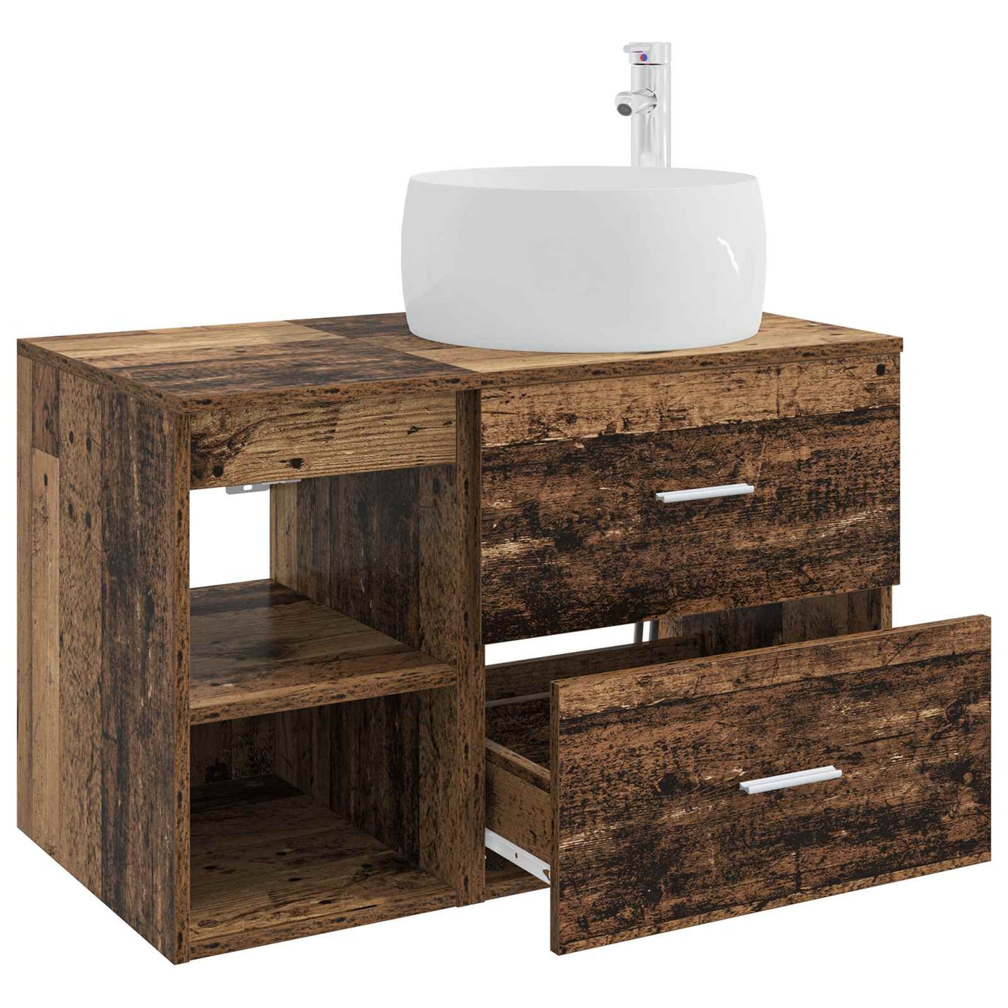 Set di mobili per il bagno 2 pcs Legno antico | homemem39