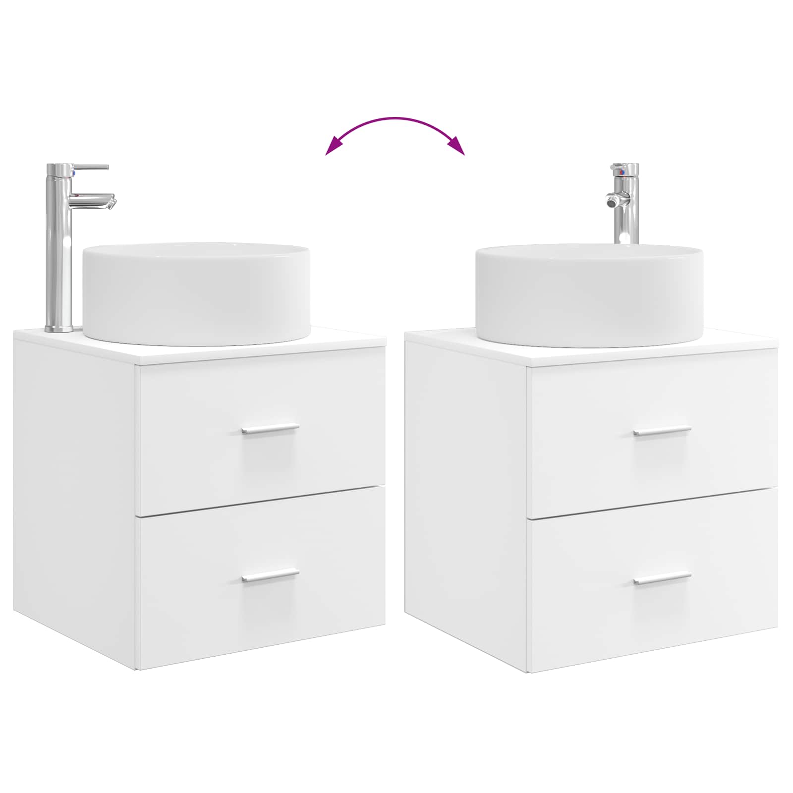 Set di mobili per il bagno 2 pcs Bianco Legno ingegnerizzato | homemem39