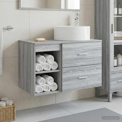 Set di mobili per il bagno 2 pcs Sonoma grigio | homemem39