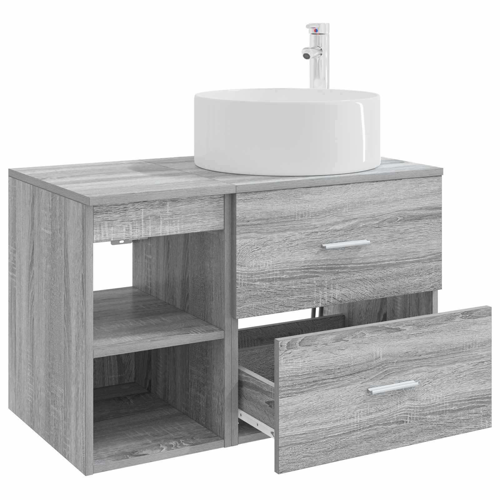 Set di mobili per il bagno 2 pcs Sonoma grigio | homemem39