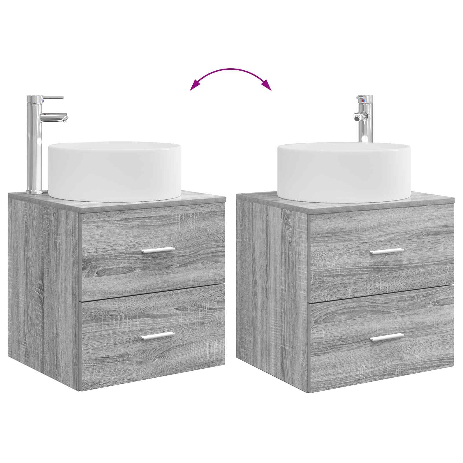 Set di mobili per il bagno 2 pcs Sonoma grigio | homemem39