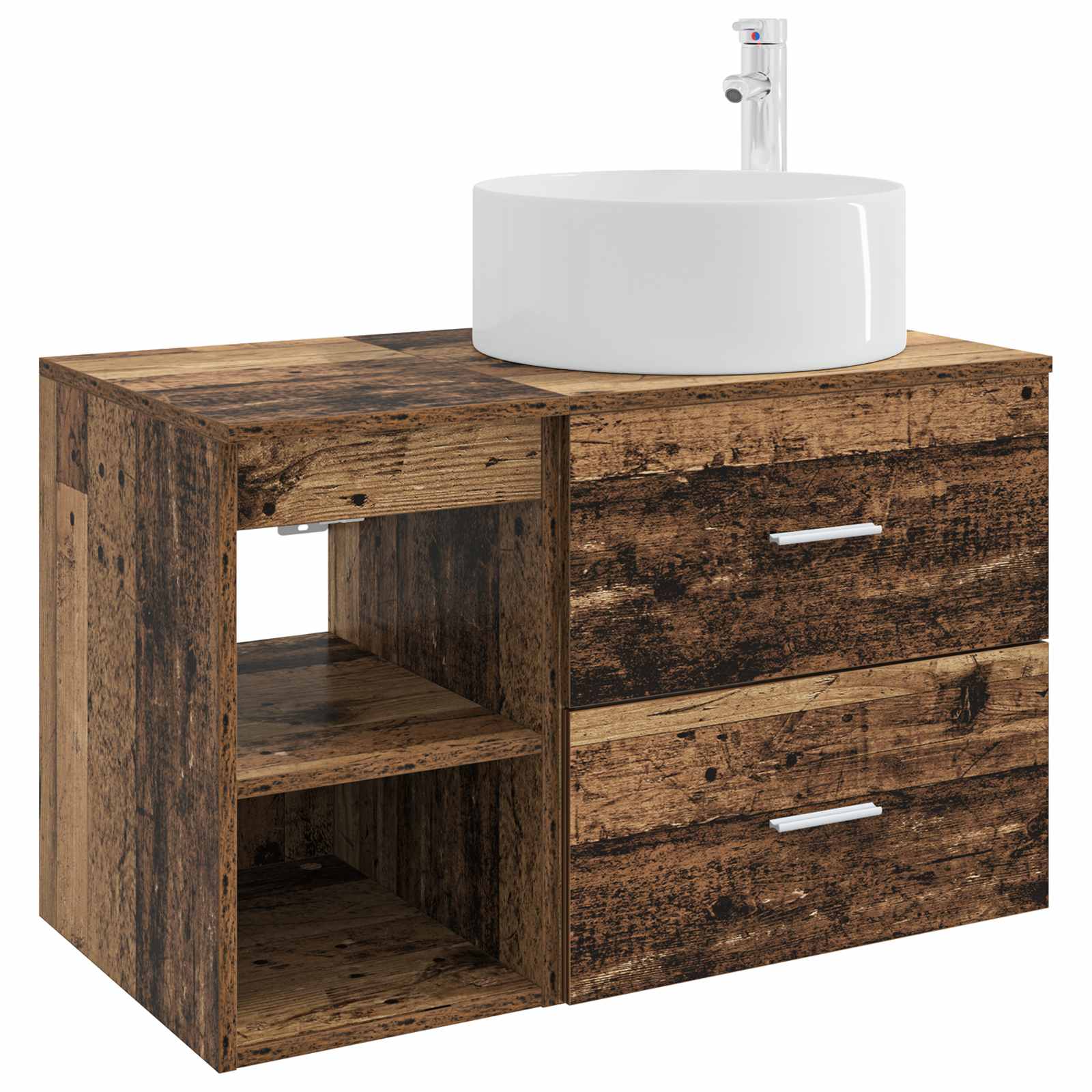 Set di mobili per il bagno 2 pcs Legno antico | homemem39