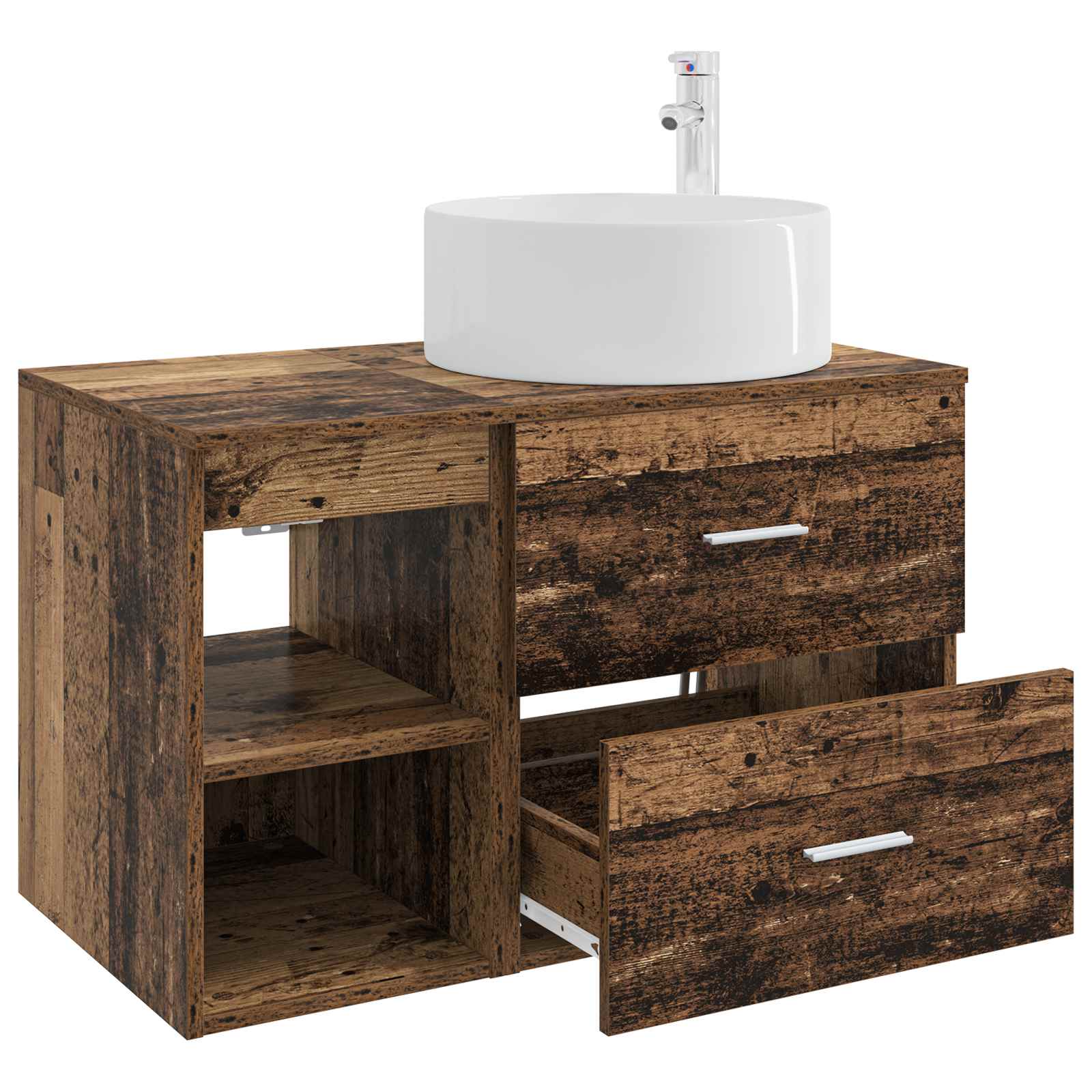 Set di mobili per il bagno 2 pcs Legno antico | homemem39