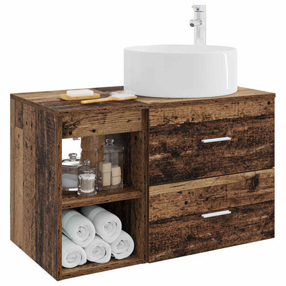 Set di mobili per il bagno 2 pcs Legno antico | homemem39