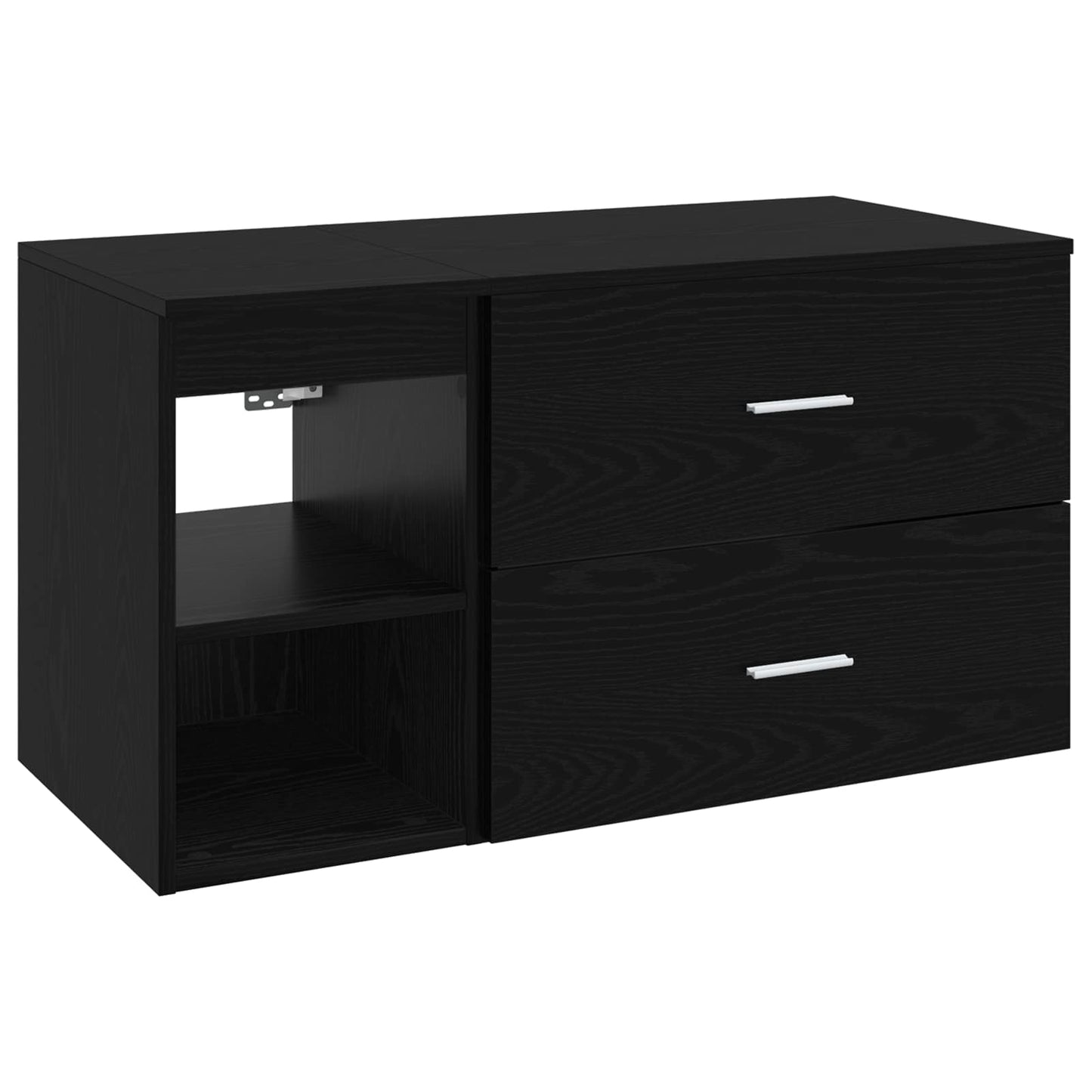 Set di mobili per il bagno 2 pcs Rovere Nero | homemem39