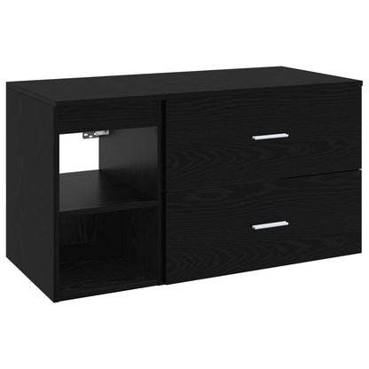 Set di mobili per il bagno 2 pcs Rovere Nero | homemem39