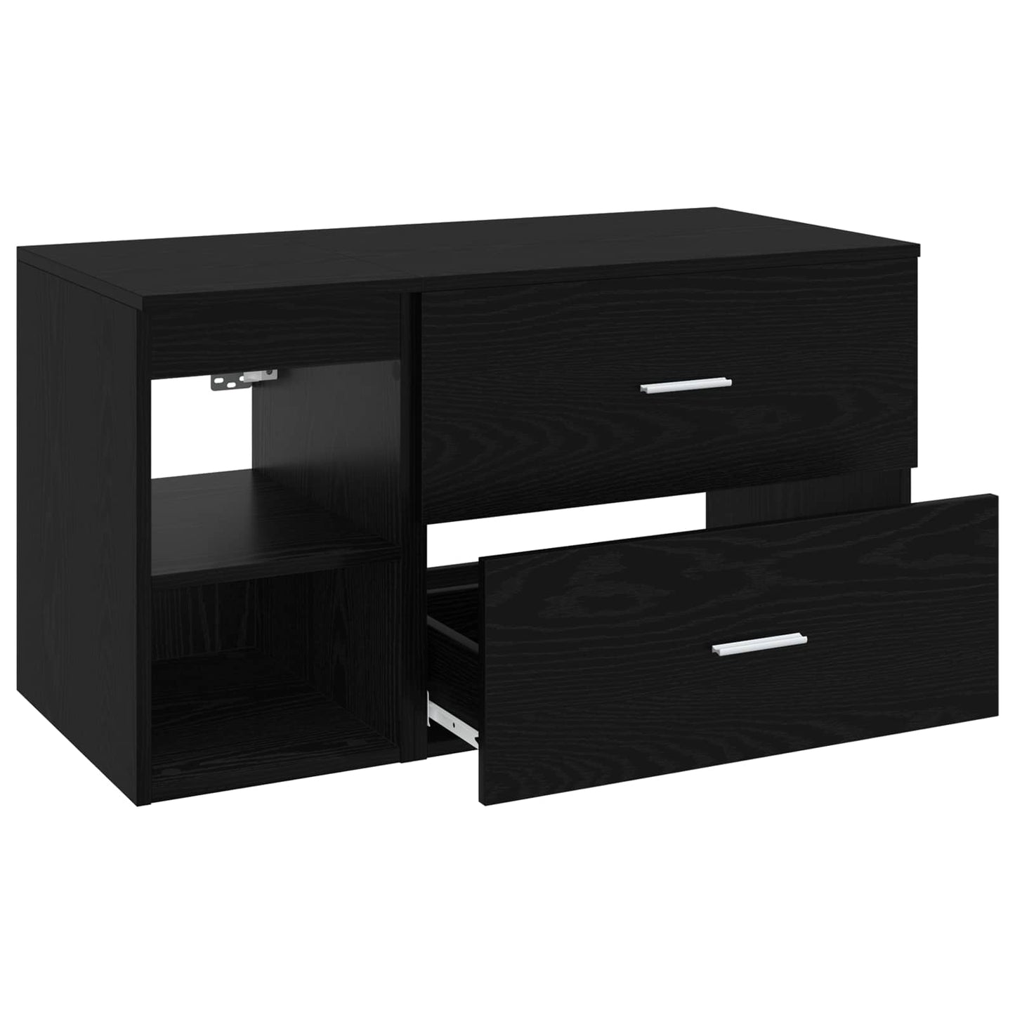 Set di mobili per il bagno 2 pcs Rovere Nero | homemem39