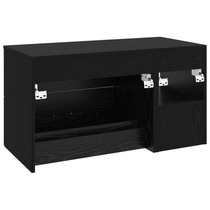 Set di mobili per il bagno 2 pcs Rovere Nero | homemem39