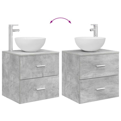 Set di mobili per il bagno 2 pcs Grigio Cemento | homemem39