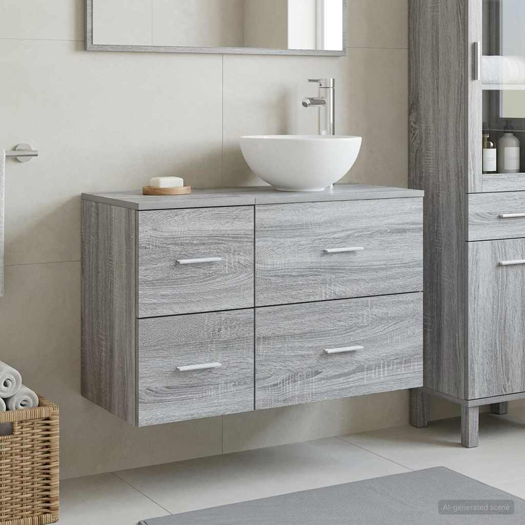 Set di mobili per il bagno 2 pcs Sonoma grigio | homemem39