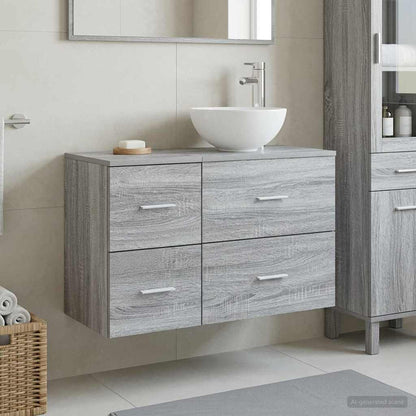 Set di mobili per il bagno 2 pcs Sonoma grigio | homemem39