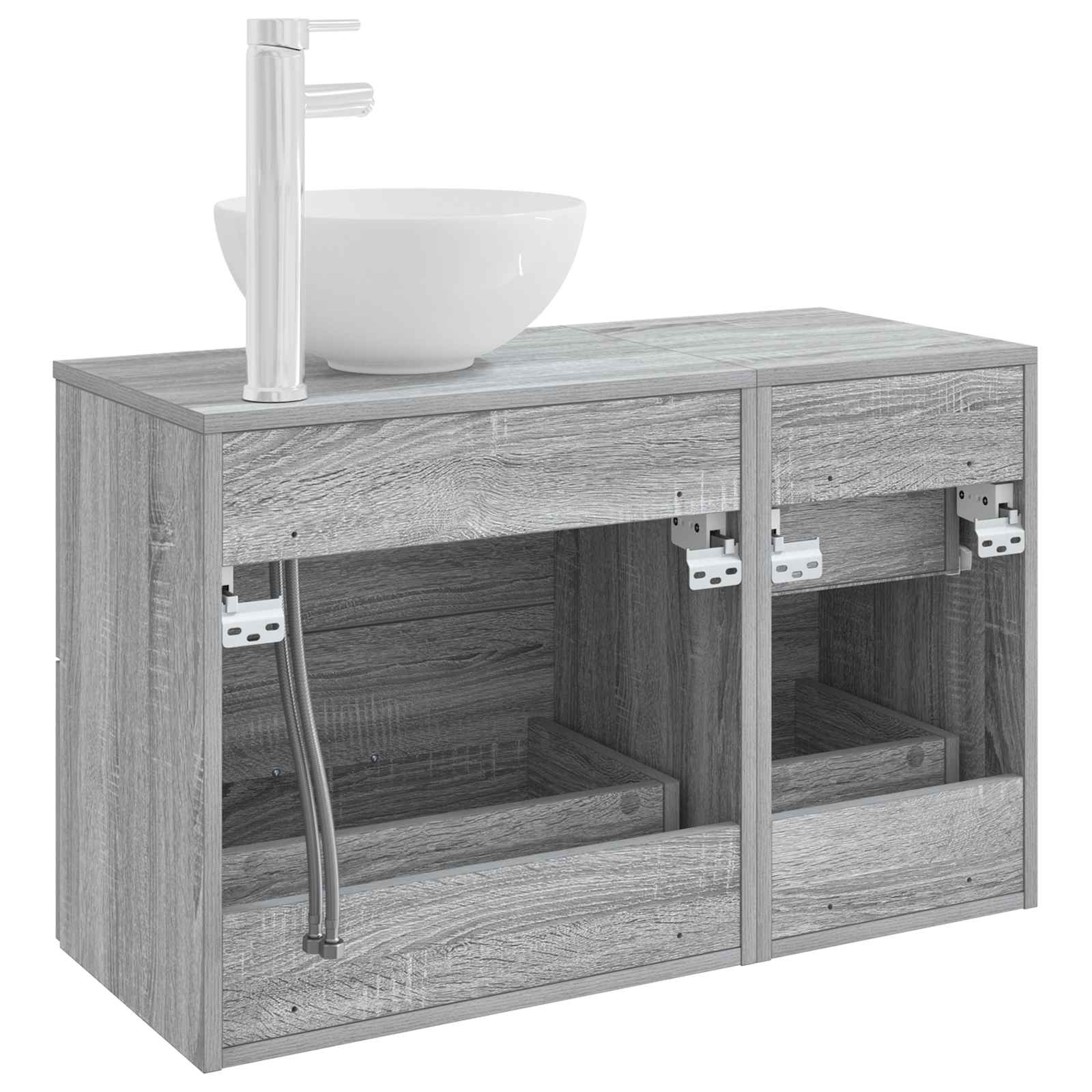 Set di mobili per il bagno 2 pcs Sonoma grigio | homemem39