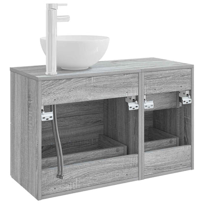 Set di mobili per il bagno 2 pcs Sonoma grigio | homemem39