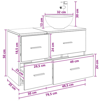 Set di mobili per il bagno 2 pcs Sonoma grigio | homemem39