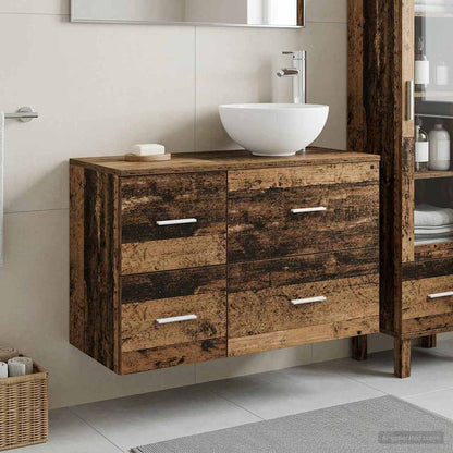 Set di mobili per il bagno 2 pcs Legno antico | homemem39