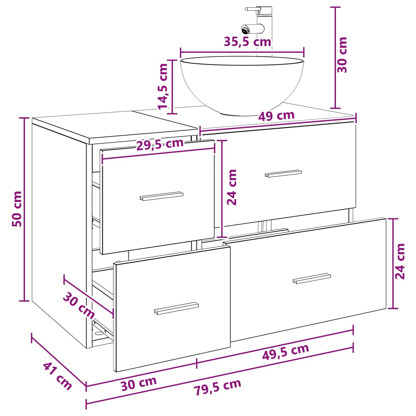 Set di mobili per il bagno 2 pcs Bianco Legno ingegnerizzato | homemem39