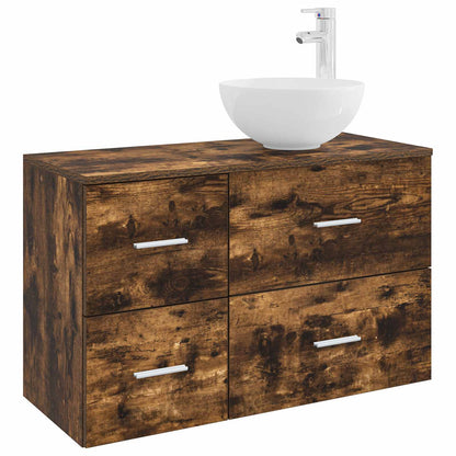 Set di mobili per il bagno 2 pcs Rovere Fumo | homemem39
