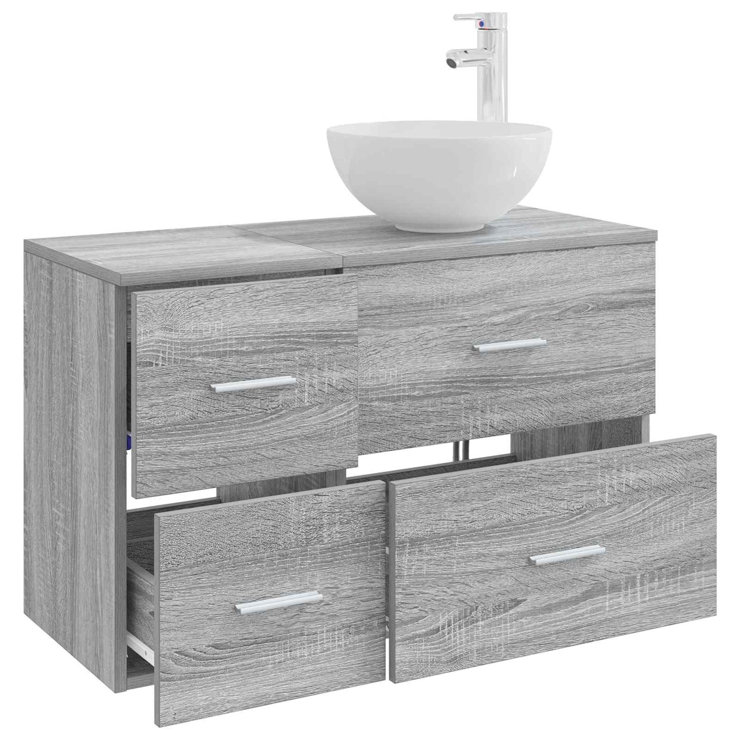 Set di mobili per il bagno 2 pcs Sonoma grigio | homemem39
