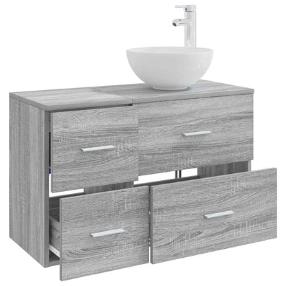 Set di mobili per il bagno 2 pcs Sonoma grigio | homemem39