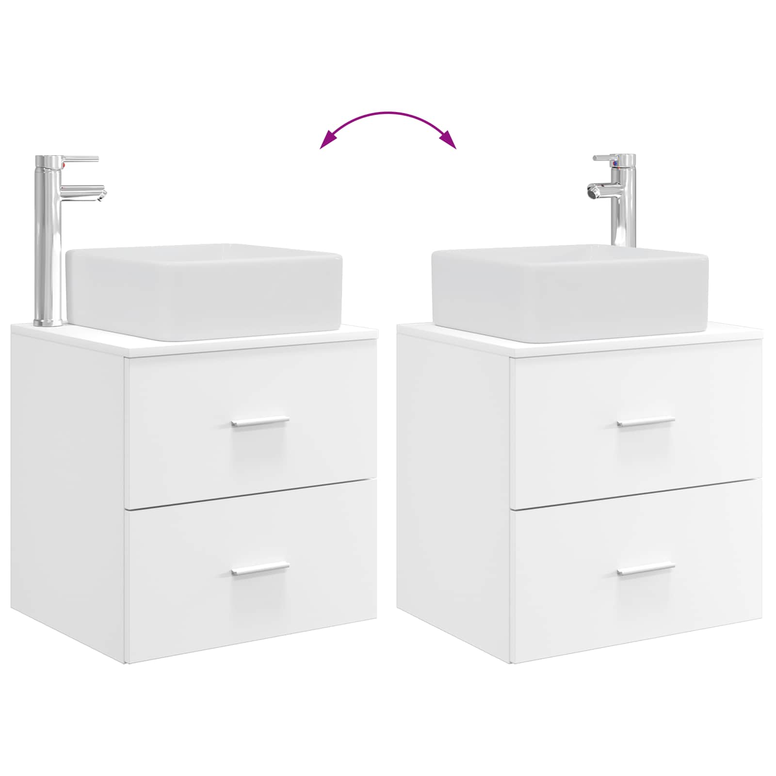 Set di mobili per il bagno 2 pcs Bianco Legno ingegnerizzato | homemem39