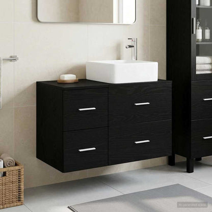 Set di mobili per il bagno 2 pcs Rovere Nero | homemem39