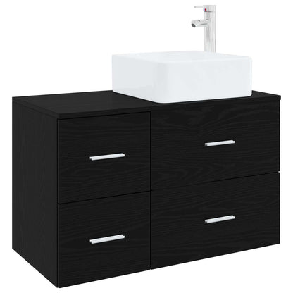 Set di mobili per il bagno 2 pcs Rovere Nero | homemem39