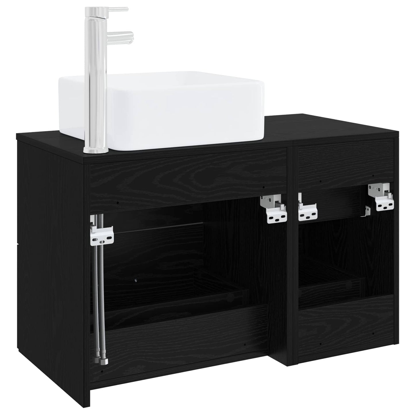 Set di mobili per il bagno 2 pcs Rovere Nero | homemem39