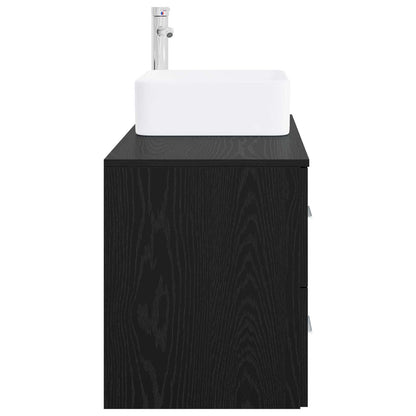 Set di mobili per il bagno 2 pcs Rovere Nero | homemem39